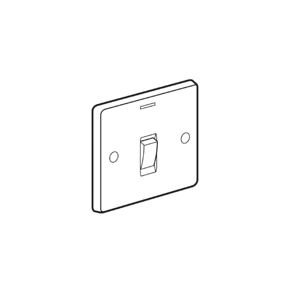 Tenby 20a Dp Switch Concealed Cord Neon White