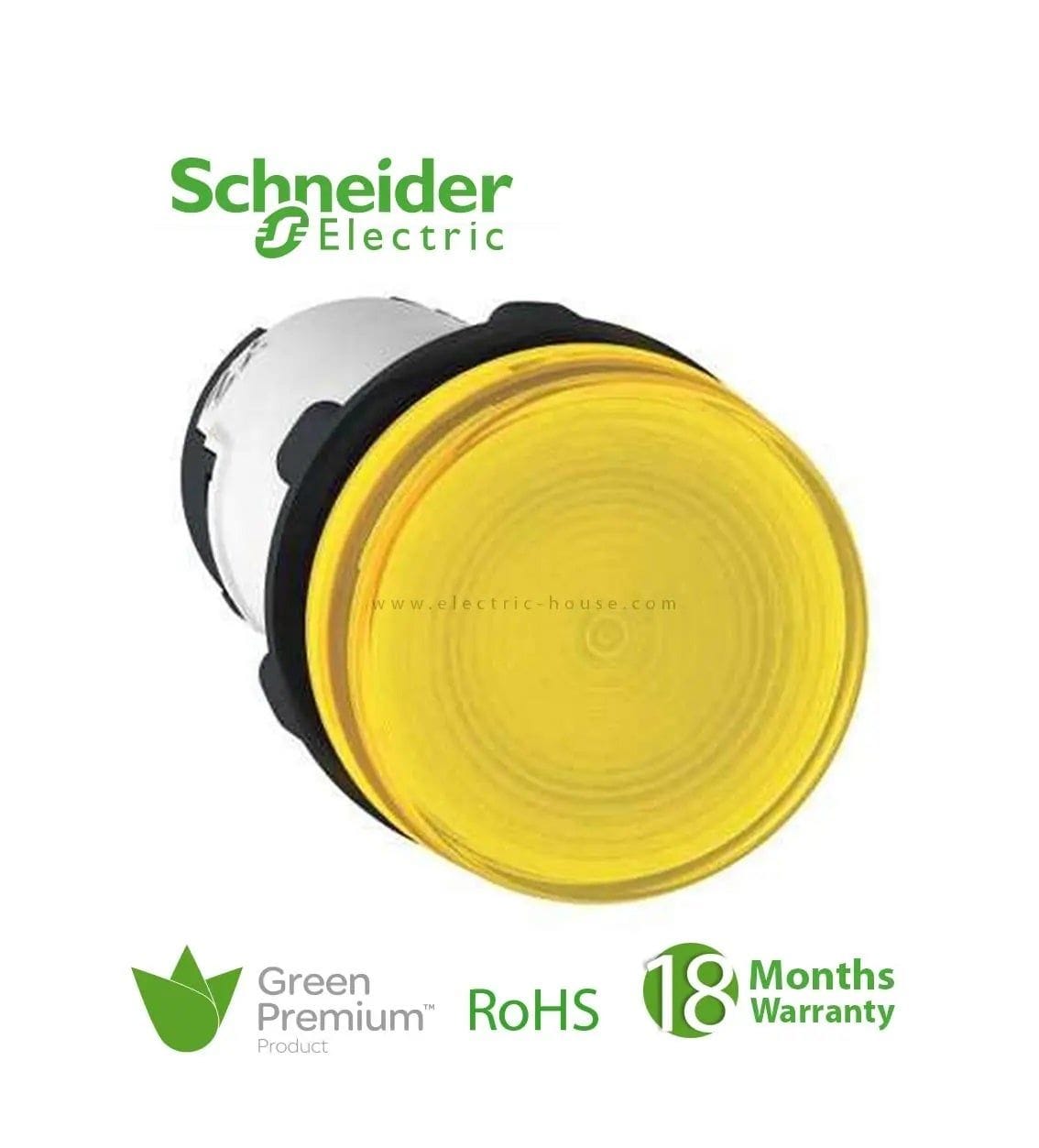 SCHNEIDER – Round Pilot Light ?22, Yellow, Ba 9S, 250 V, Screw Clamp Terminals, Supplier Part Number: XB7EV65P Qatar