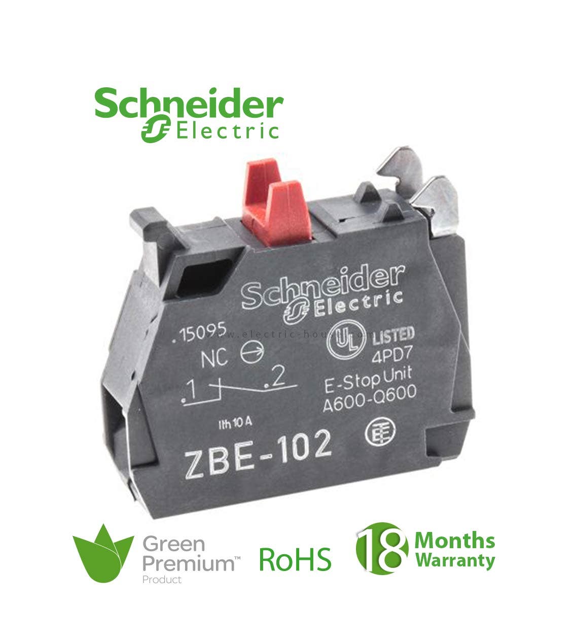 SCHNEIDER – Single Contact Block For Head ?22 1Nc Silver Alloy Screw Clamp Terminal, Supplier Part Number: ZBE102 Qatar