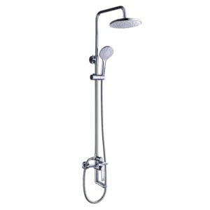 Brass chrome body pipe with plastic shower head