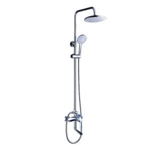 Brass chrome body pipe with plastic shower head