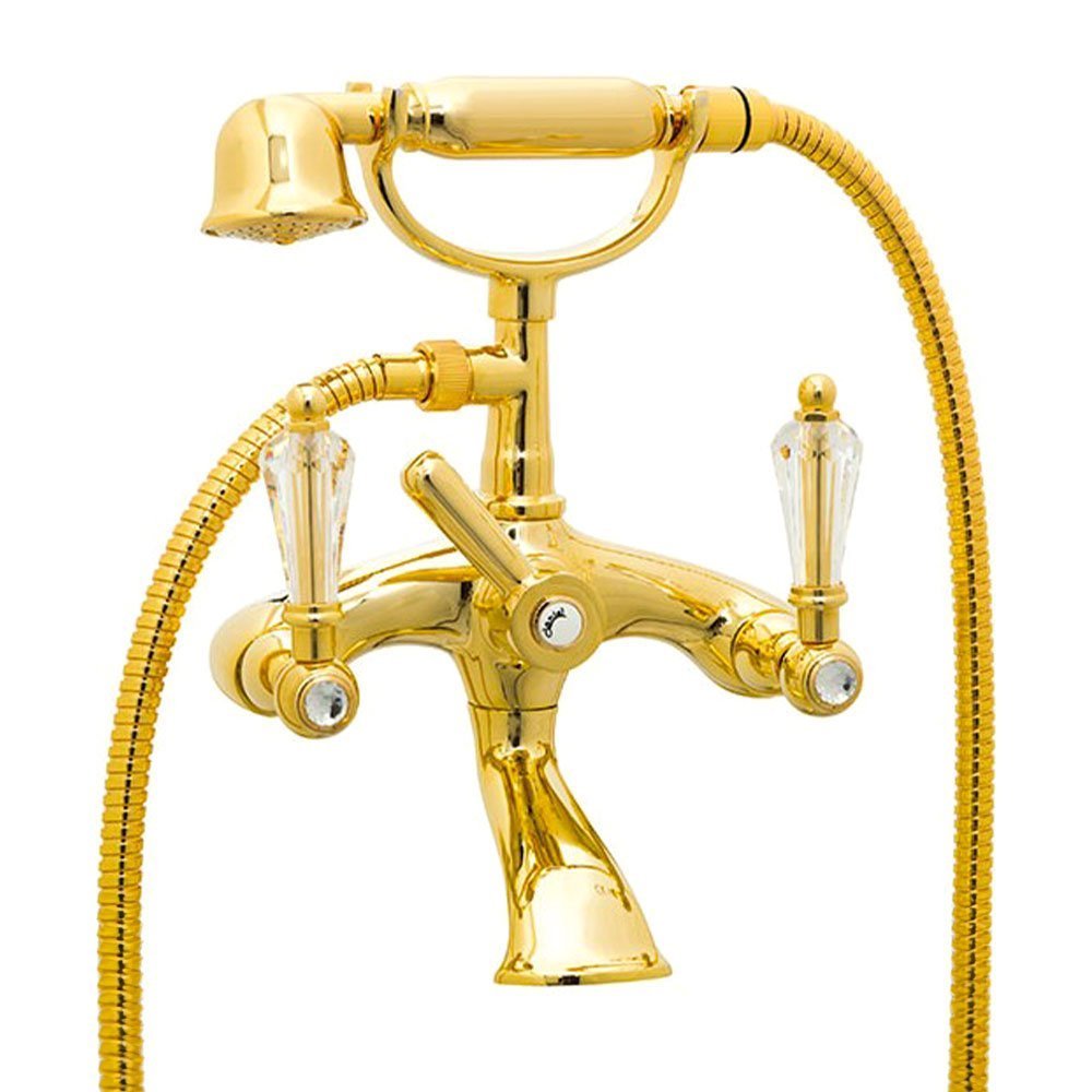 Retro Bathtub Mixer W/Flex CM Antique Gold Color