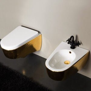 luxury gold color water closet
