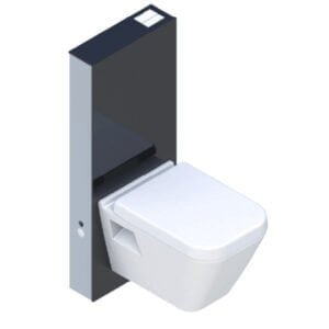 Glass Box for White Toilets Black Color