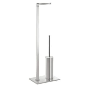 Towel Stand With Toilet Brush Holder Chrome