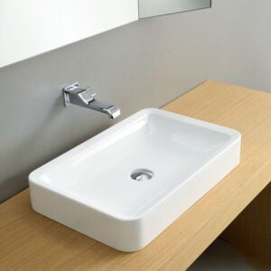 NILE Counter Top Wash Basin 620x400x100MM - White Glossy