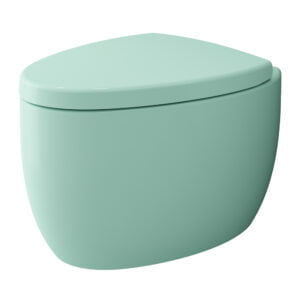 wall hung water closet mint green.