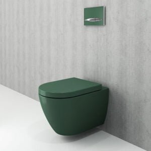 Rimless Wall Hung Toilet WC Venezia Matt Green Color