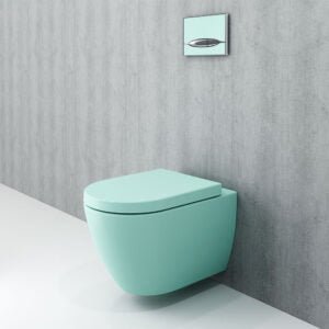Rimless Wall Hung Toilet WC Venezia Matt Mint Green Color