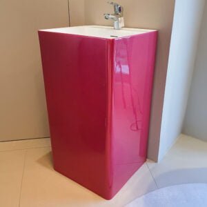 Wash Basin Drain With Tap Hole Glossy Red Color