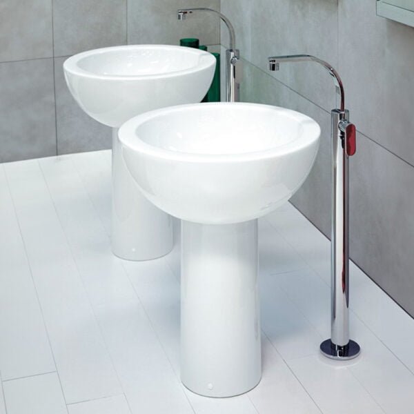 Fonte Wash Basin Full Pedestal 280x580MM - Glossy White