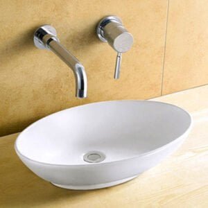 Wash basin oval shaped white