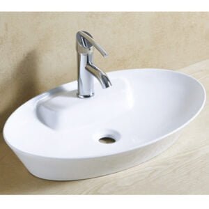 Oval shaped white wash basin