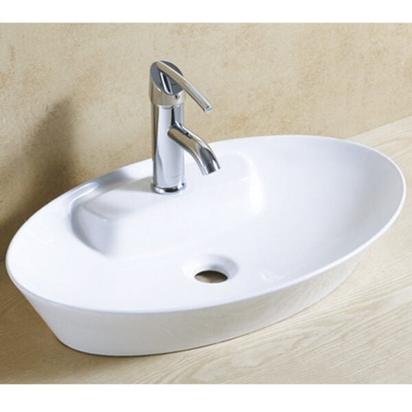 Oval shaped white wash basin