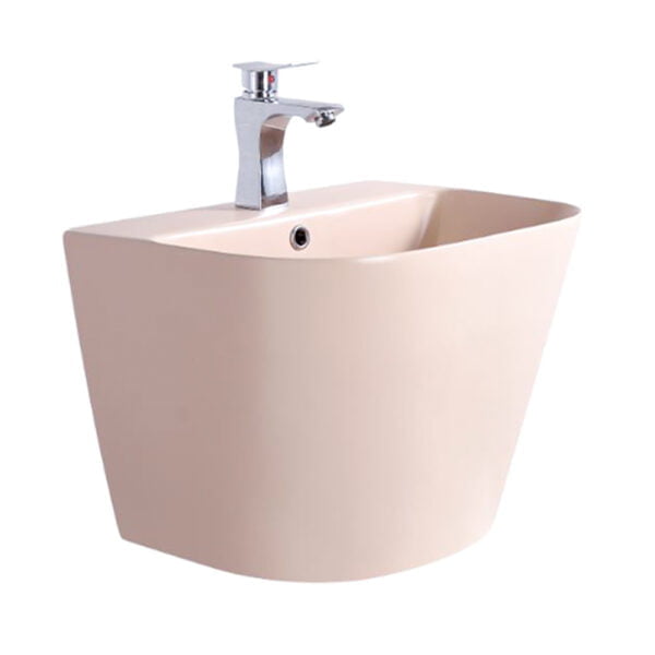 Wall Hung Wash Basin Matt Apricot Color