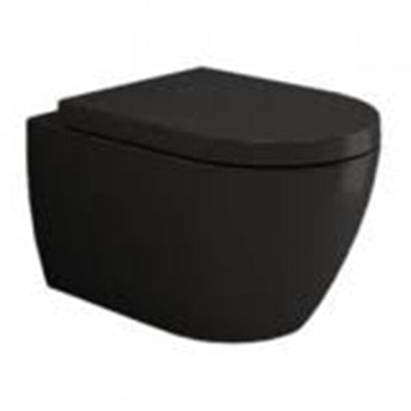 Venezia Wall Hung Wc Rimless Toilet Matt Black Color