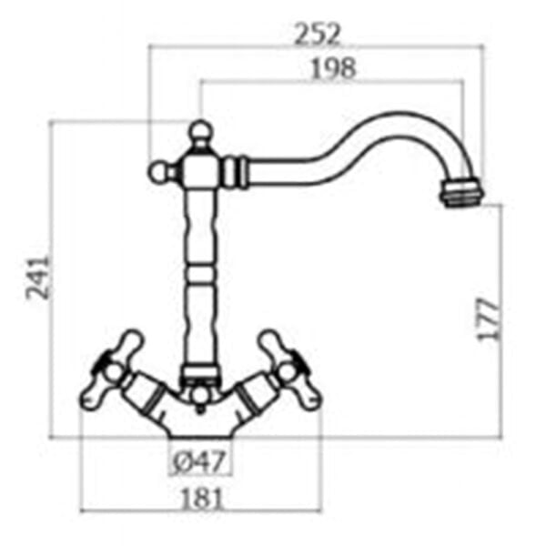 Camelot Single Hole Washbasin Mixer With Pop-Up Waste - Copper (CAM0070-BR)