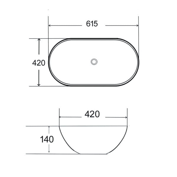 Basin Counter Top Gold Color