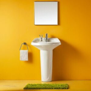 Bathx Wash Base with Full Pedestal White Color