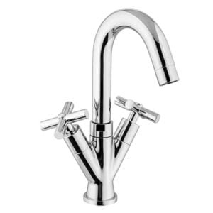 Extra single hole wash basin mixer with pop up waster chrome