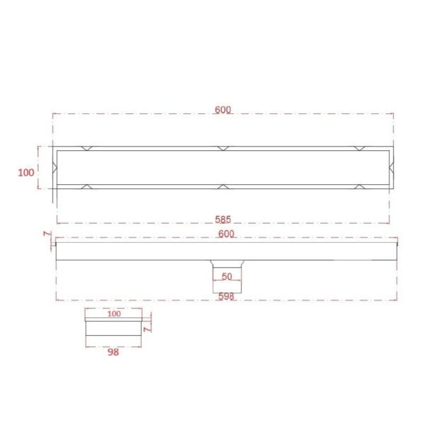 Floor Drain 10x60 Tile Insert Chrome - 369A