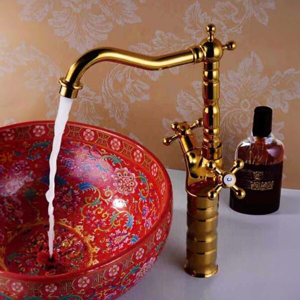 High leg Basin Mixer Luxury Gold Color