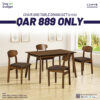 ALISSON Rubberwood 5 Piece Dining Set