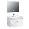 Vanity Bathroom Cabinet Wall Mount Artificial Marble White Color