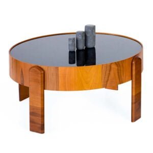 Glass Top Center Table Wood Color