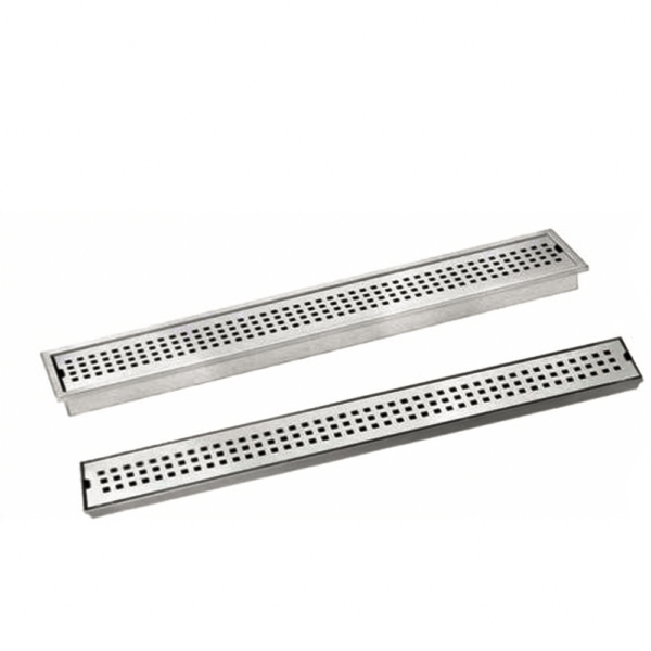 Rectangular Shape Floor Drain Quadro Chrome Color