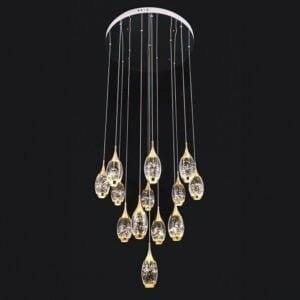 Luxury Water Drop Hanging Light warm White Color