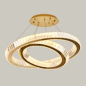 Luxury 2-Ring Hanging Light Gold Color