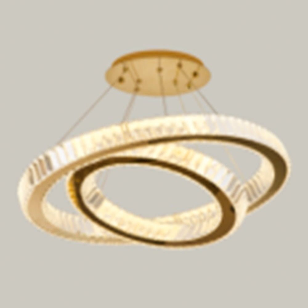 Luxury 2-Ring Hanging Light Gold Color