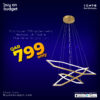 Postmodern 3 Rings Geometric Hexagon Loft Creative Chandelier Hanging Light - OMK8031