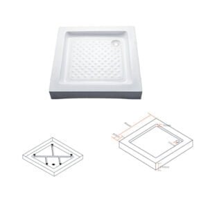Square Shower Tray With Stand White Color