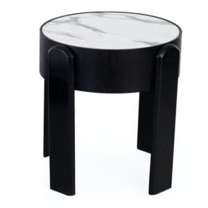 Marble Top Side Table Black Color