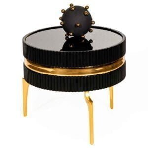 Round Side Table Black Color