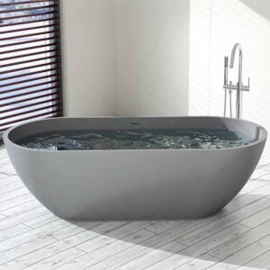 Freestanding Bathtub With Drainer Grey Color
