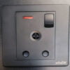 Switched Socket With Indicator Black 250V