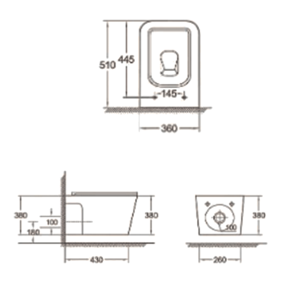 Wall Hung Toilet White Color