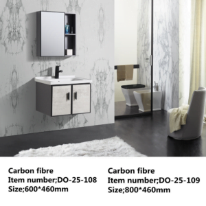 Wall Mount Vanity Bathroom Cabinet Artificial Marble Beige+ Grey Color