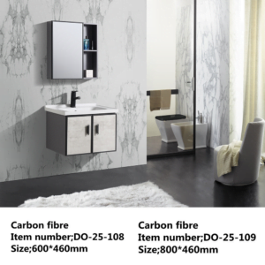 Wall Mount Vanity Bathroom Cabinet Artificial Marble Beige+ Grey Color