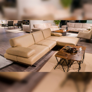 Cream L-shaped Sofa