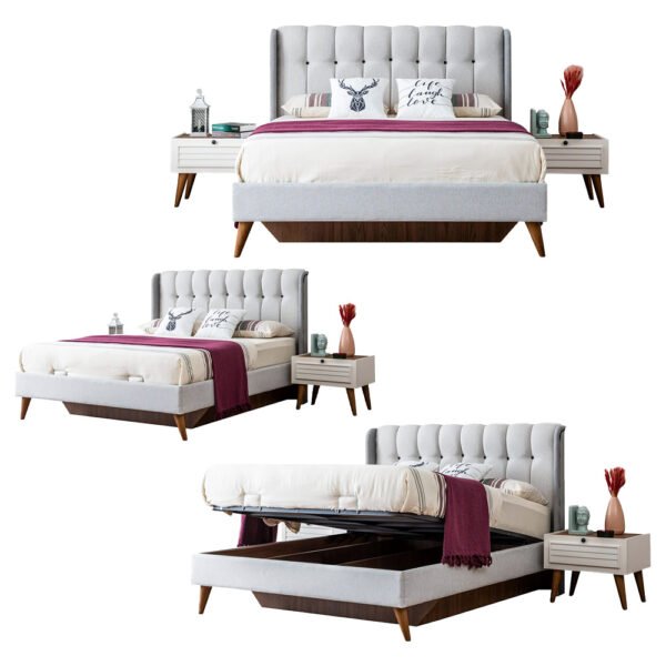 Bed With Storage (180x200) - VERONA 6930 (Oud-Sedef Cream)