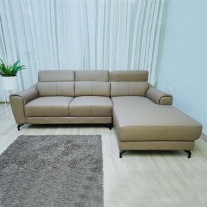 Full Leather Sofa Set - 70L+40R - Latte (6008)