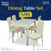 JW Glass Dining – (1 Table+ 4 Chairs)
