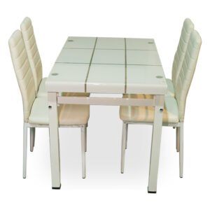 JW Glass Dining - (1 Table+ 4 Chairs)