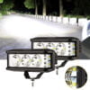 LED Pods Lights 5 Inch White With Wiring Harness 30Wx2 Square Side Shooter