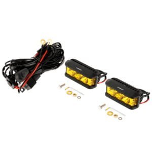 LED Pods Lights 5 Inch Yellow With Wiring Harness 30Wx2 Square Side Shooter