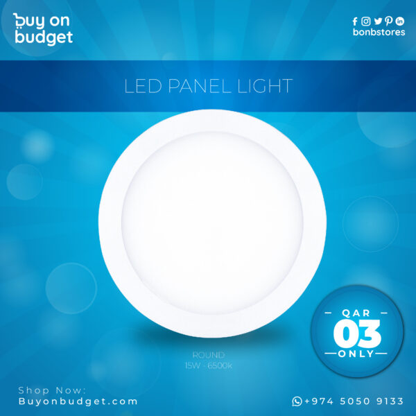 LED Panel Light Round 15w 6500k